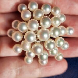 Tasaki 14k Pearl Brooch Pin Pendant Starburst